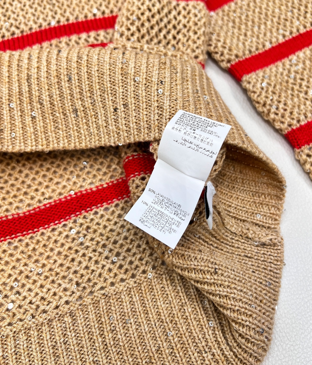 🆕Brunelo Cucinelli SS新款圆领珠片镂空针织上衣，定制YB羊毛针织材质 质感舒适 品相