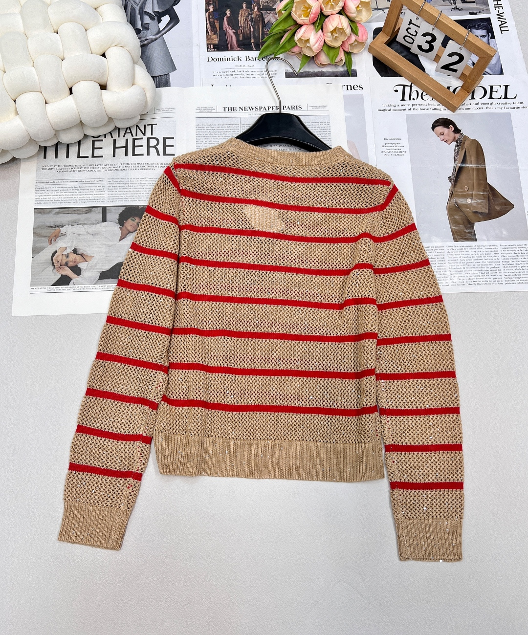 🆕Brunelo Cucinelli SS新款圆领珠片镂空针织上衣，定制YB羊毛针织材质 质感舒适 品相