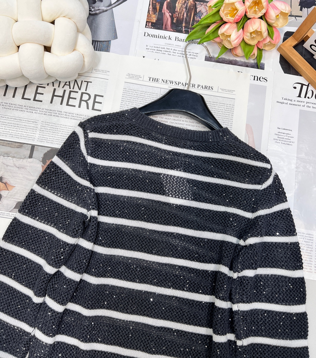 🆕Brunelo Cucinelli SS新款圆领珠片镂空针织上衣，定制YB羊毛针织材质 质感舒适 品相