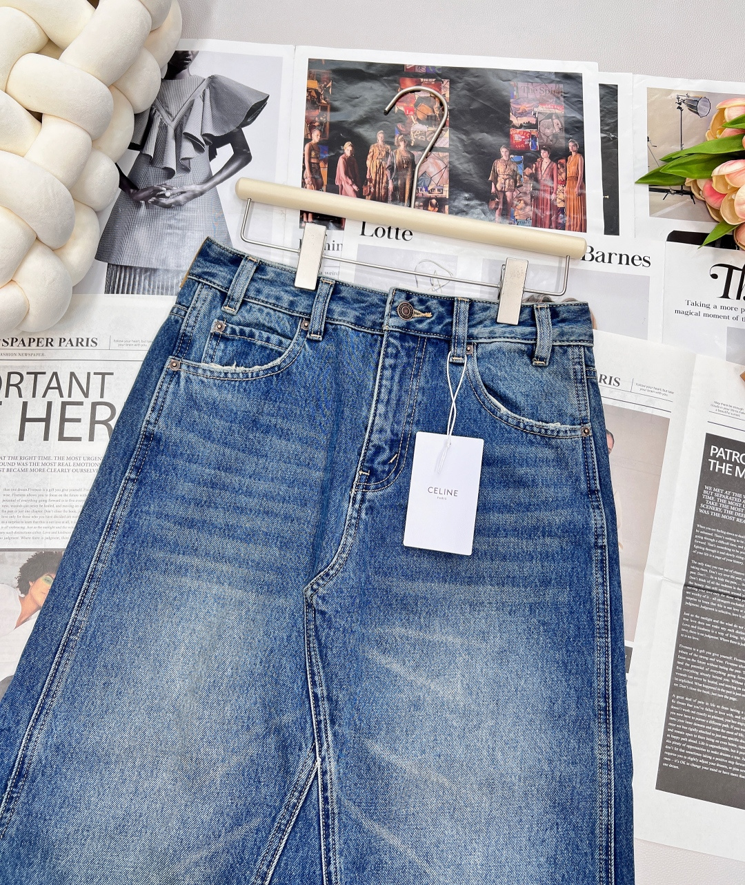 🆕CELIE秋冬新款不规则拼接解构牛仔半身裙，重工洗水牛仔 复古感色系超级百搭 采用纯棉材质 触感柔软细