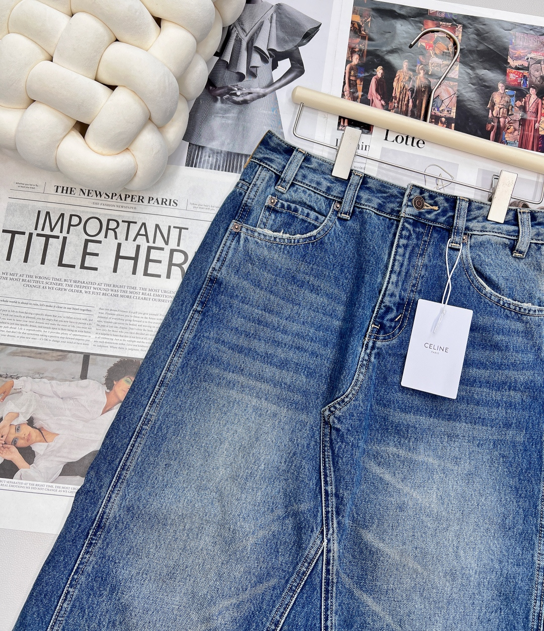 🆕CELIE秋冬新款不规则拼接解构牛仔半身裙，重工洗水牛仔 复古感色系超级百搭 采用纯棉材质 触感柔软细