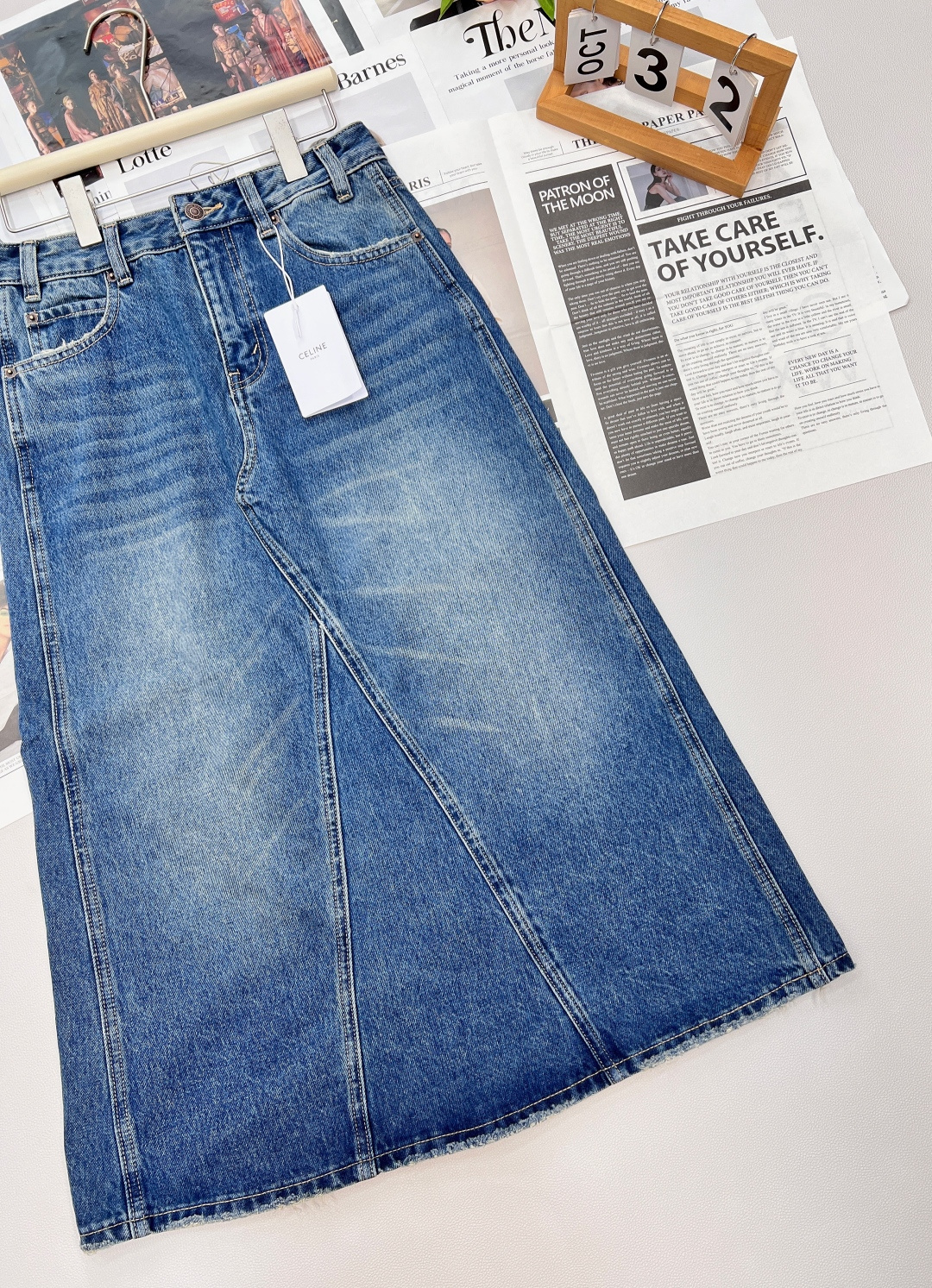 🆕CELIE秋冬新款不规则拼接解构牛仔半身裙，重工洗水牛仔 复古感色系超级百搭 采用纯棉材质 触感柔软细