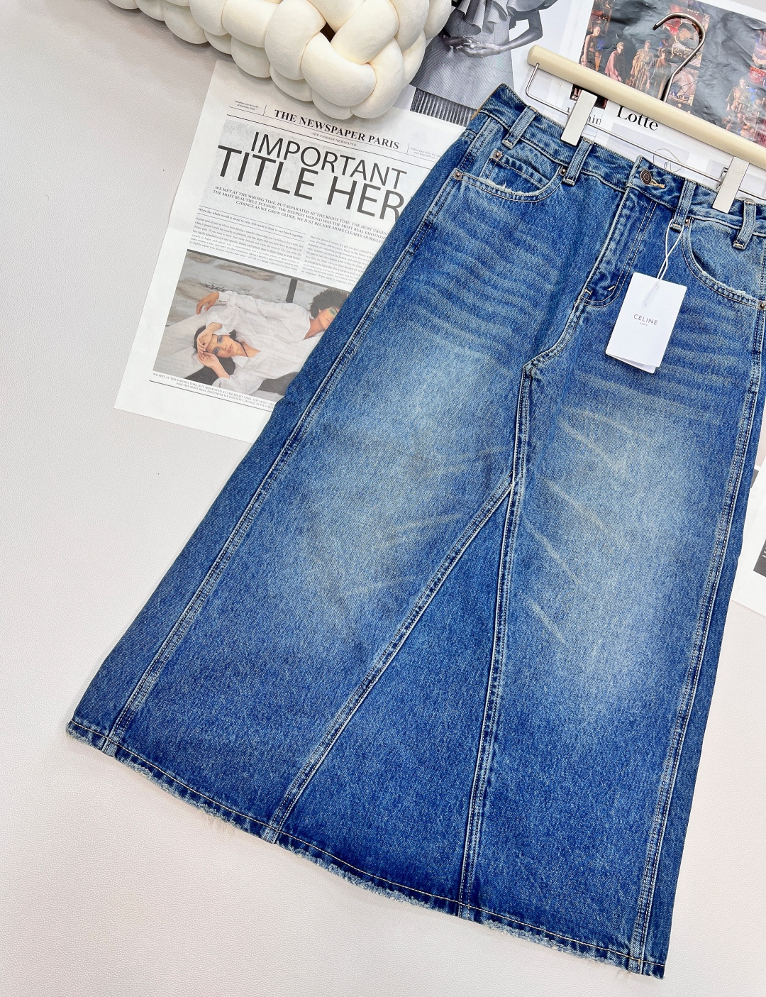 🆕CELIE秋冬新款不规则拼接解构牛仔半身裙，重工洗水牛仔 复古感色系超级百搭 采用纯棉材质 触感柔软细