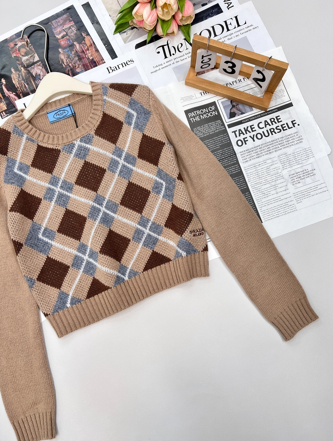 🆕Prada25Fw早秋新款拼色菱格挂毛logo针织衫丨⚠独家yb开发！高版出品！认准我家定染色系！10