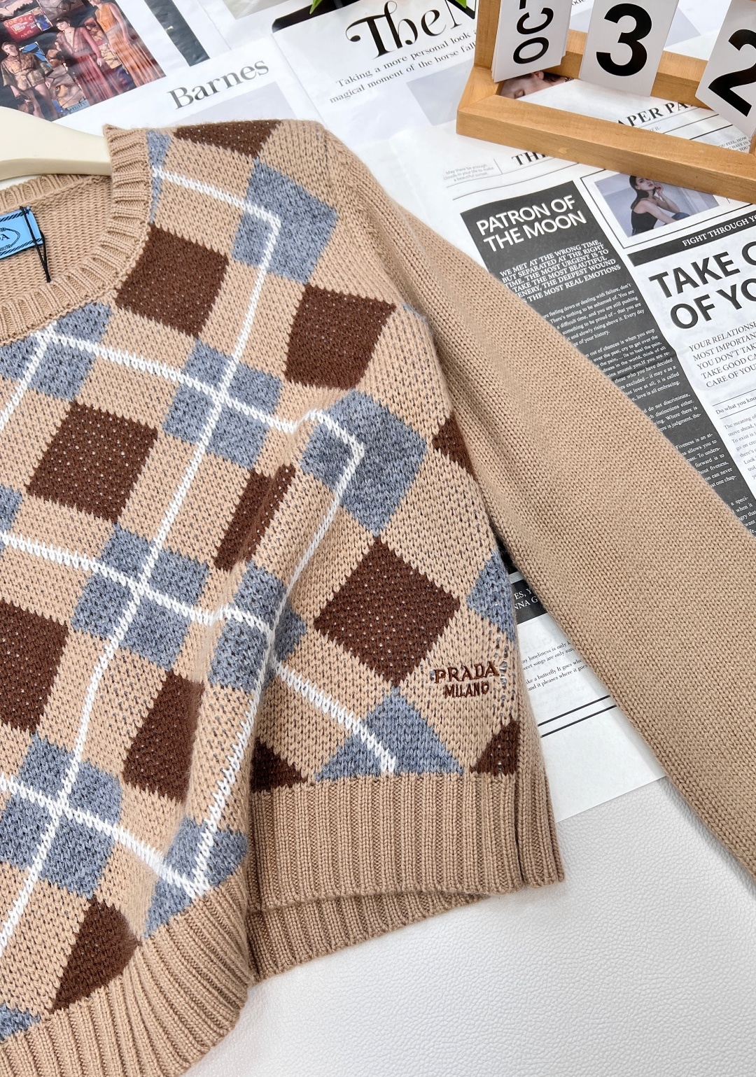 🆕Prada25Fw早秋新款拼色菱格挂毛logo针织衫丨⚠独家yb开发！高版出品！认准我家定染色系！10