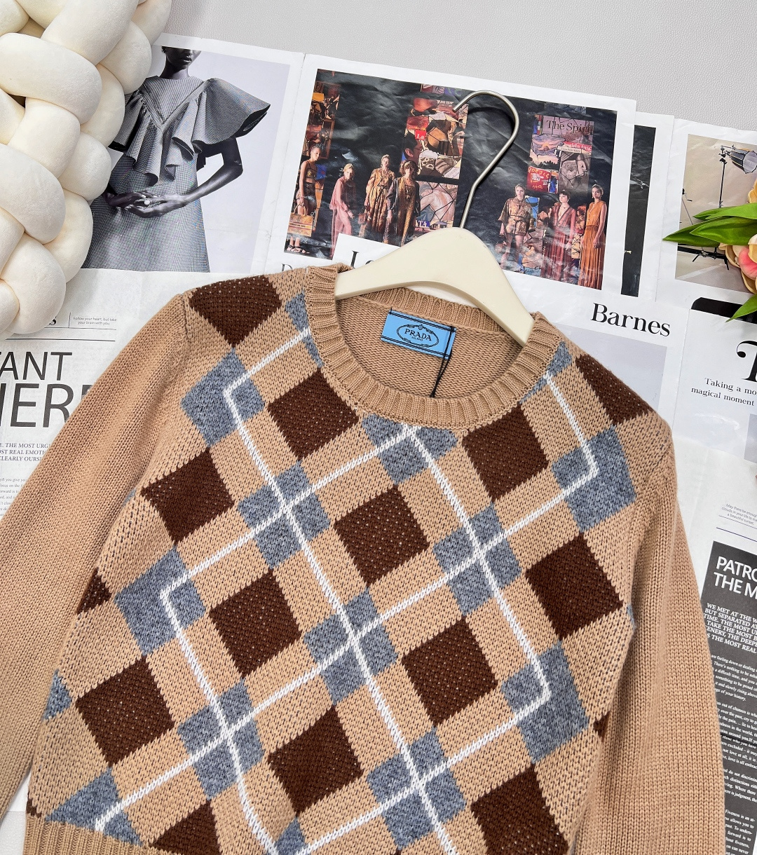 🆕Prada25Fw早秋新款拼色菱格挂毛logo针织衫丨⚠独家yb开发！高版出品！认准我家定染色系！10