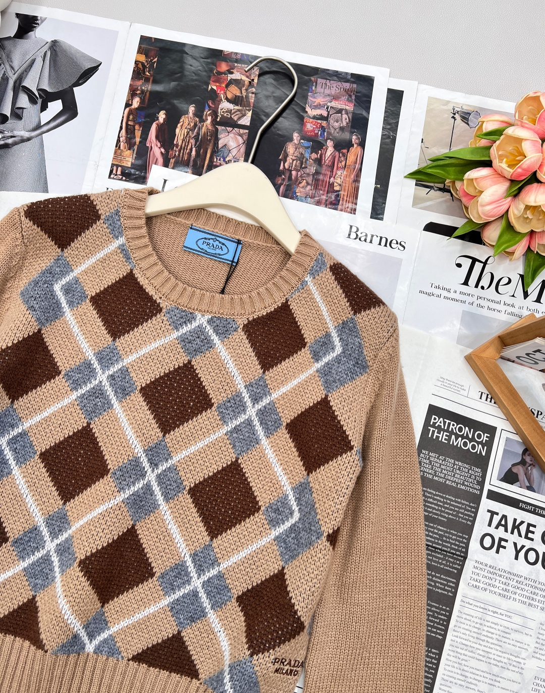 🆕Prada25Fw早秋新款拼色菱格挂毛logo针织衫丨⚠独家yb开发！高版出品！认准我家定染色系！10