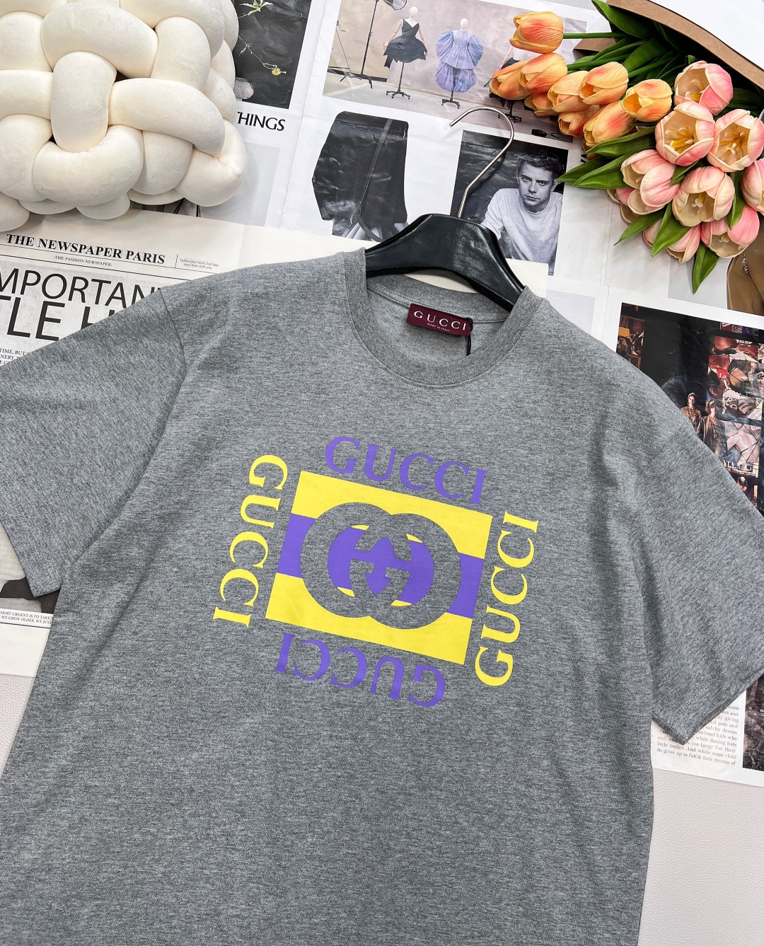 🆕Gucci25FW早秋新款方块字母印花圆领短袖T恤丨⚠独家高版出品！常规短袖T恤裁剪 凸显品牌格调 采