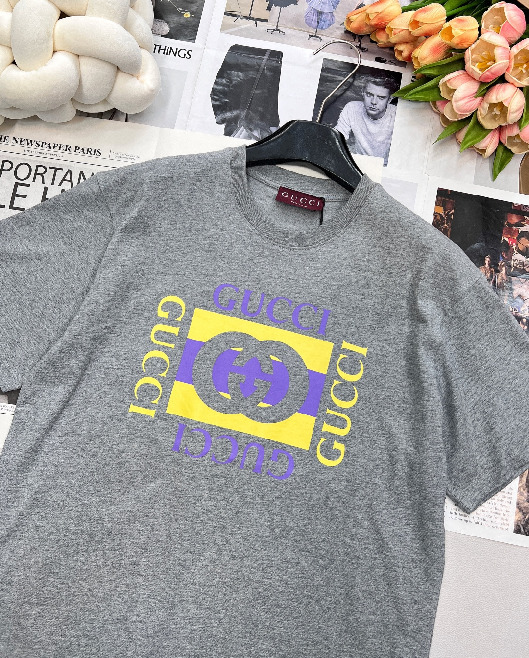 🆕Gucci25FW早秋新款方块字母印花圆领短袖T恤丨⚠独家高版出品！常规短袖T恤裁剪 凸显品牌格调 采