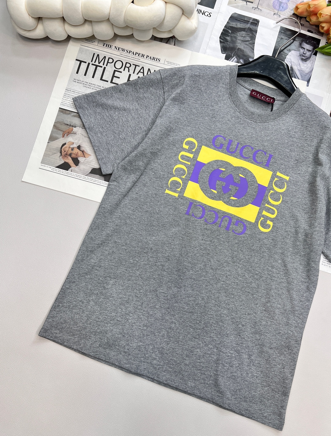 🆕Gucci25FW早秋新款方块字母印花圆领短袖T恤丨⚠独家高版出品！常规短袖T恤裁剪 凸显品牌格调 采