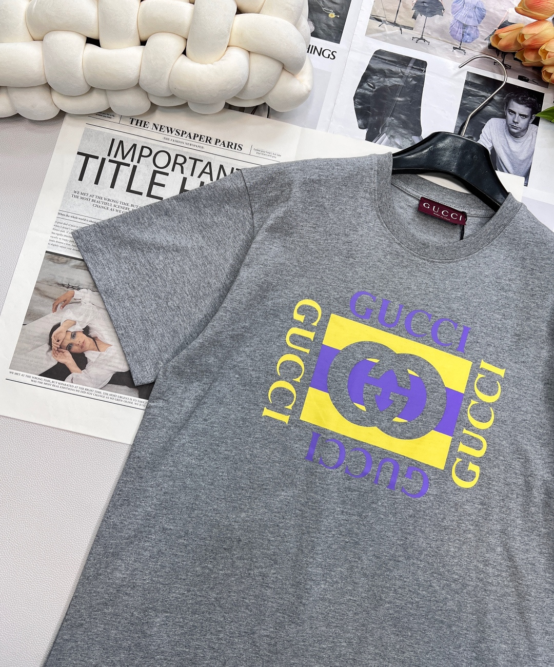 🆕Gucci25FW早秋新款方块字母印花圆领短袖T恤丨⚠独家高版出品！常规短袖T恤裁剪 凸显品牌格调 采