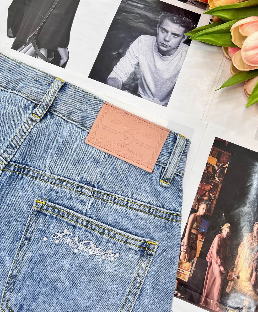 🆕Ann永夜星河绝美手工钉珠烫钻弯刀阔腿牛仔裤超多明星博主同款 实物比照片美一万倍一眼就爱上的款式 随便