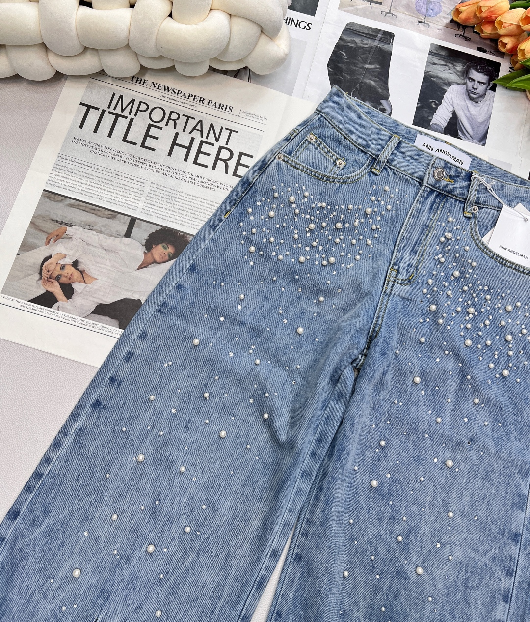 🆕Ann永夜星河绝美手工钉珠烫钻弯刀阔腿牛仔裤超多明星博主同款 实物比照片美一万倍一眼就爱上的款式 随便