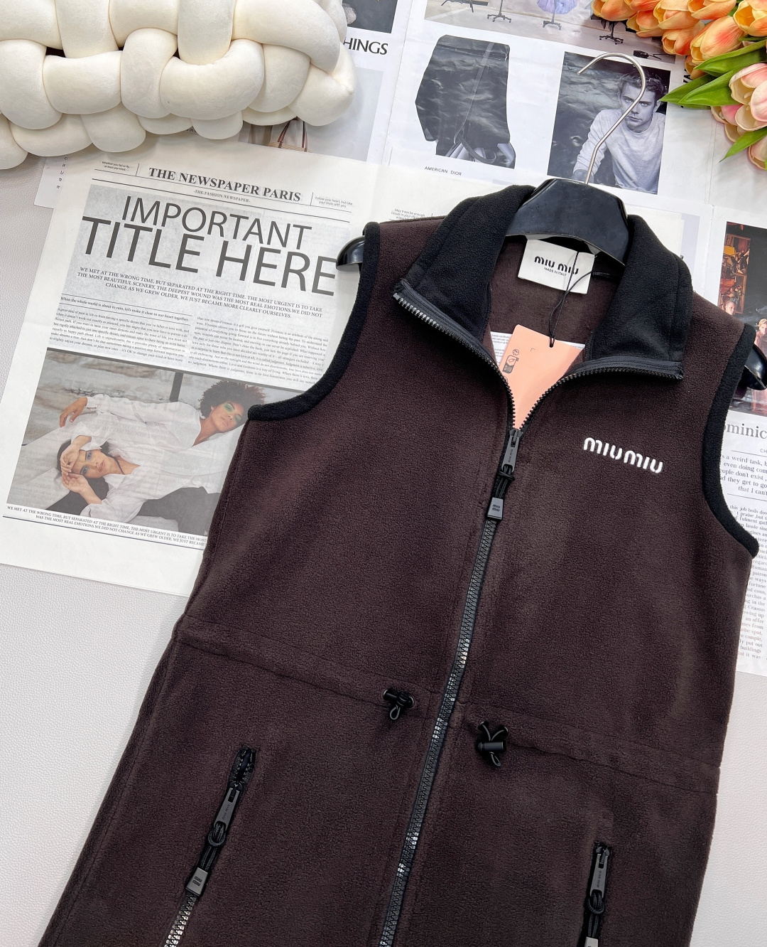 🆕Miumiu2025新款拉链工装摇粒绒背心裙，定制YB摇粒绒材质 质感舒适 保暖柔软 百搭好穿 无袖连