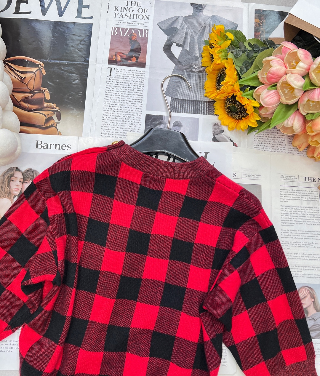 🆕Louis Vuitton新款格纹针织中袖上衣，定制YB羊绒羊毛纱线织造 柔软亲肤 舒适有型 圆领针织