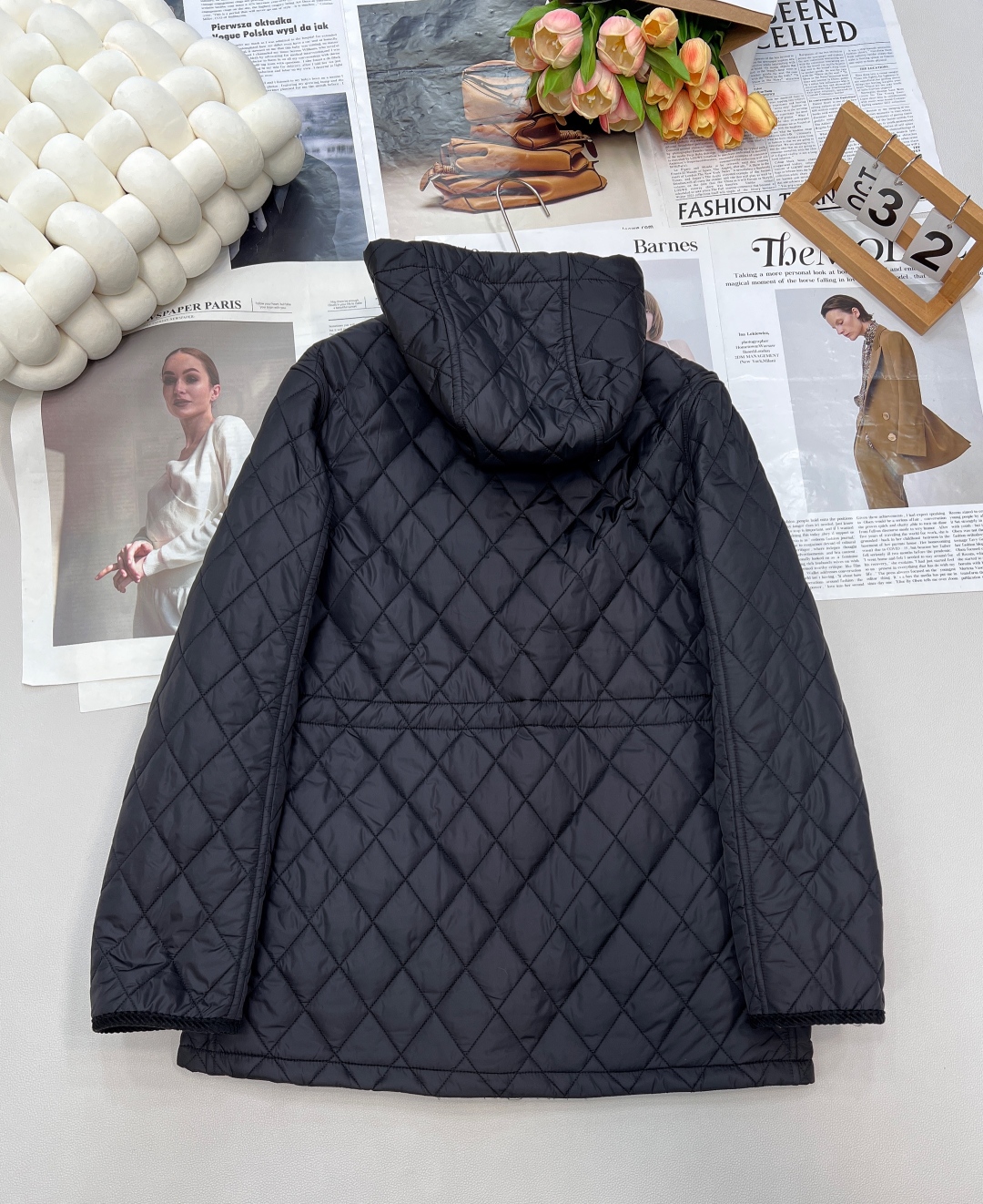 🆕Burberry2025新品上架连帽中长棉服，定制YB防风防水尼龙材质 羽绒棉填充内里 整件轻薄保暖 