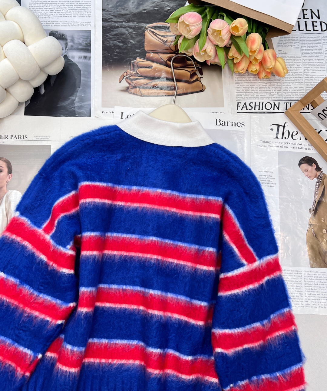🆕Celine25Fw早秋新款凯旋门撞色条纹针织毛衣丨⚠独家高版出品！领口小设计很有巧思，软软糯糯面料 