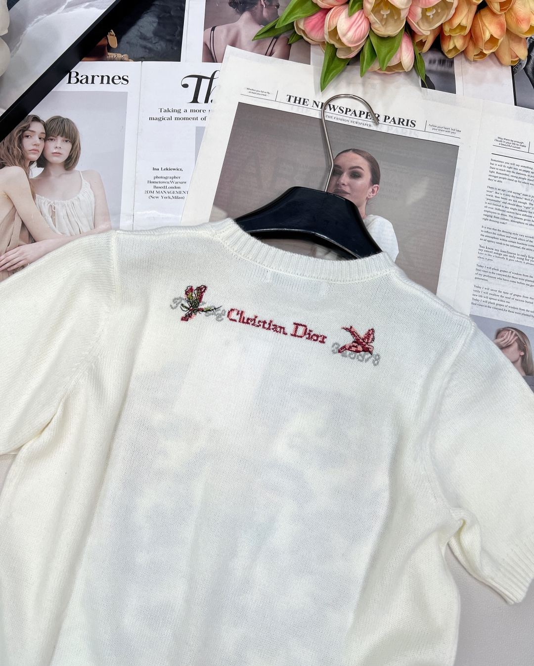 🆕 DIOR 早春新款重工刺绣情人节系列针织短袖，专柜同款！高定时髦感🌈重工刺绣针织毛衣短袖 每一个细节