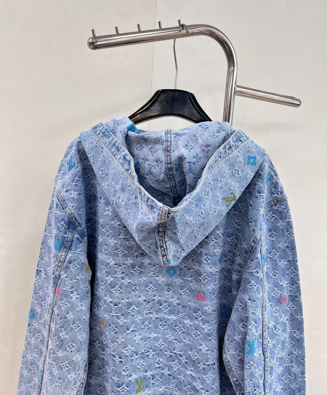 🆕Louis Vuitton25Fw早秋新款浅蓝色提花拉链连帽牛仔外套丨⚠独家高版出品！男女同款 浅蓝牛