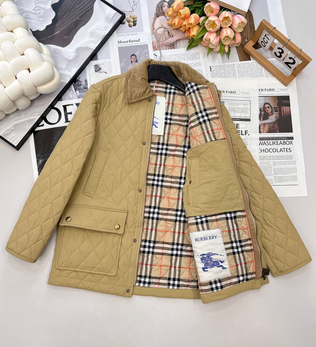 🆕Burberry25年最新款学院风棉服 真的好好看啊,巴宝莉这一季设计真的不错!中长款秋冬配百褶裙乐福
