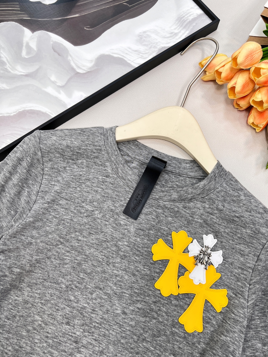 🆕Chrome hearts2025新款修身皮标十字架打底衫，定制YB进口天丝羊毛材质，质感舒适，弹力十