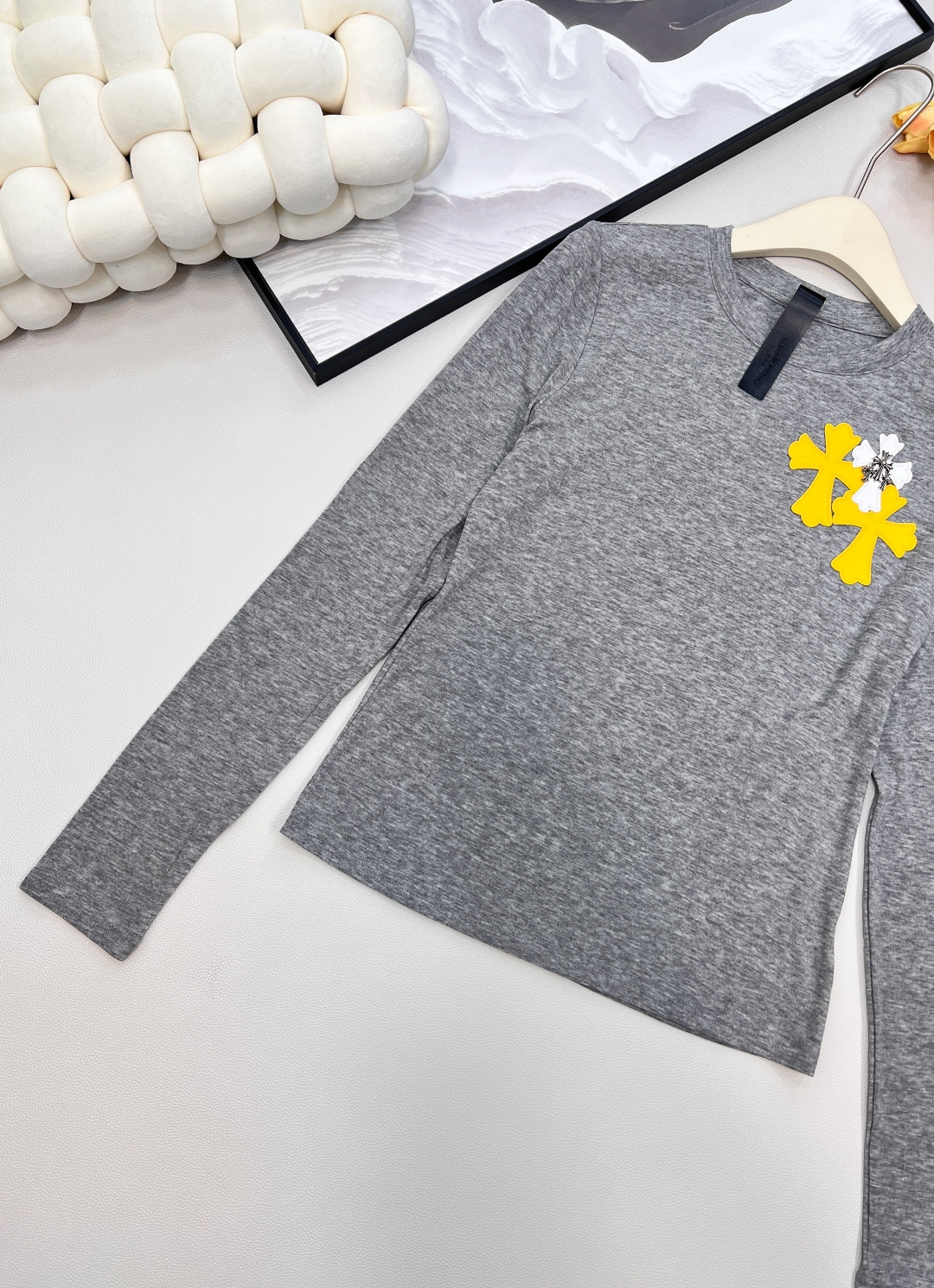 🆕Chrome hearts2025新款修身皮标十字架打底衫，定制YB进口天丝羊毛材质，质感舒适，弹力十