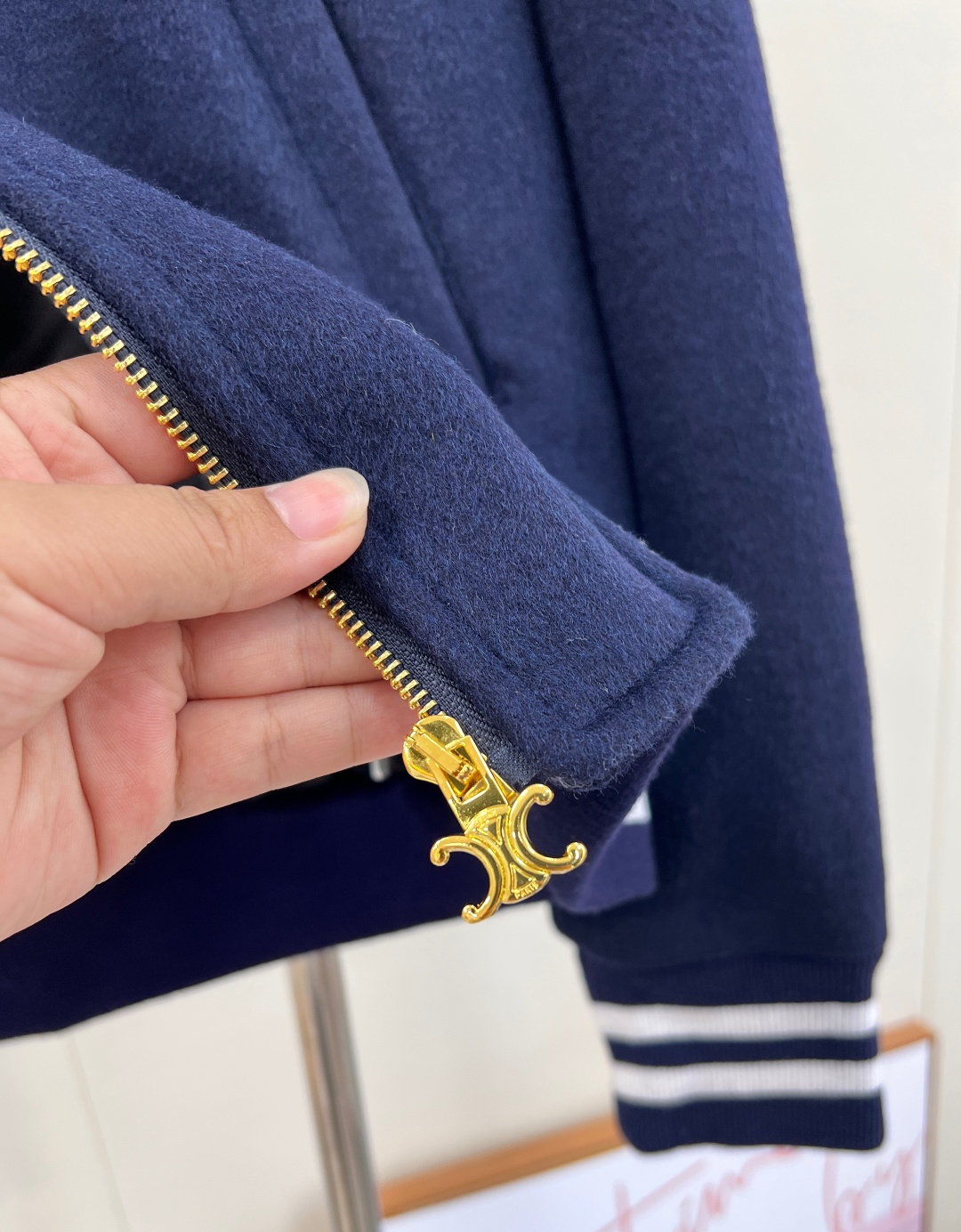 🆕2023Ss Celine 字母刺绣撞色羊绒棒球服外套原版定制进口毛呢面料 美式学院风罗纹包边工艺，凯