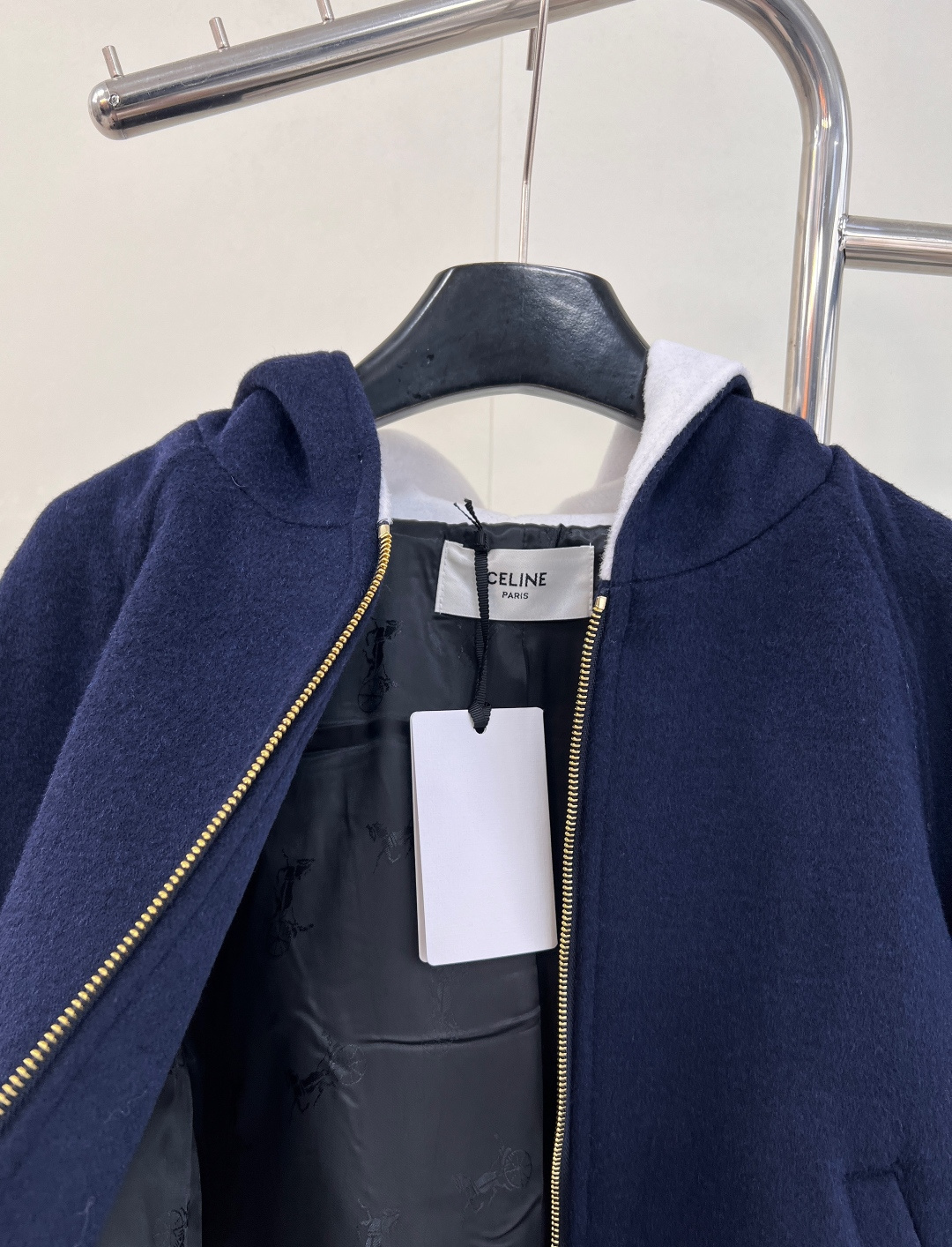 🆕2023Ss Celine 字母刺绣撞色羊绒棒球服外套原版定制进口毛呢面料 美式学院风罗纹包边工艺，凯