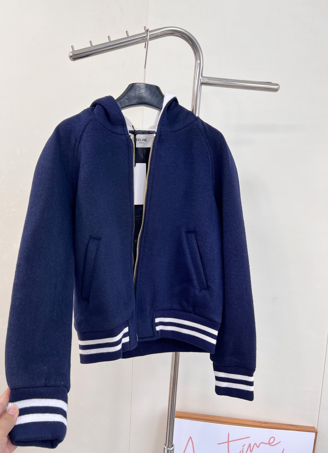 🆕2023Ss Celine 字母刺绣撞色羊绒棒球服外套原版定制进口毛呢面料 美式学院风罗纹包边工艺，凯