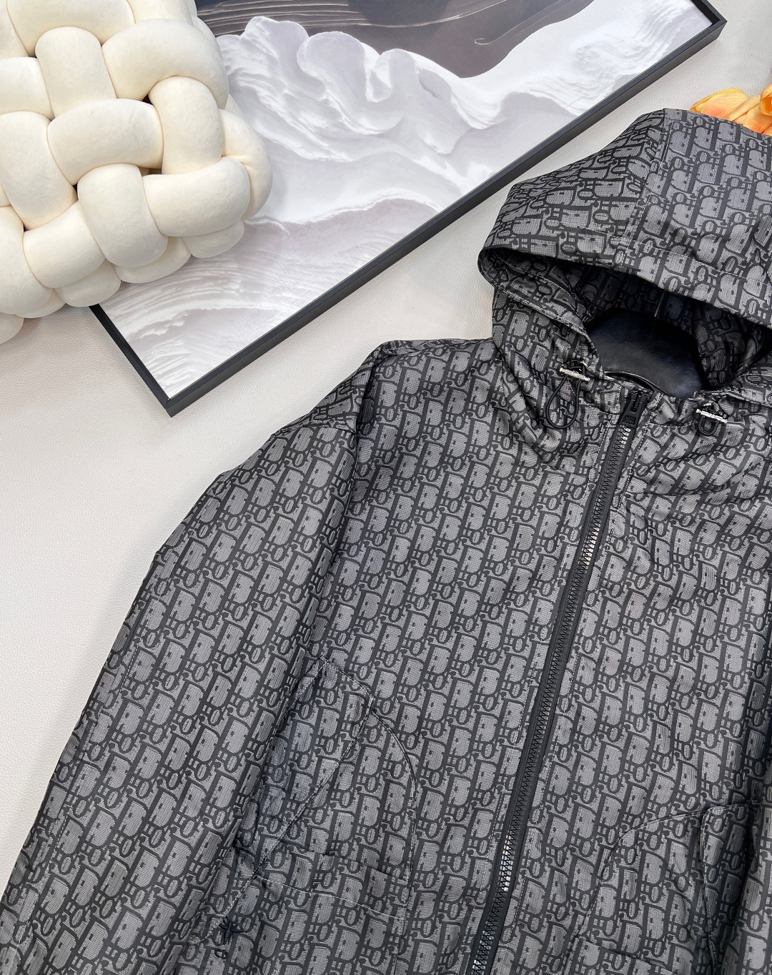 🆕DIOR 新款提花面料连帽夹克冲锋衣外套💫绝对是本系列中最爆的款 没有之一！宽松夹克版型帅气又拉风 ！