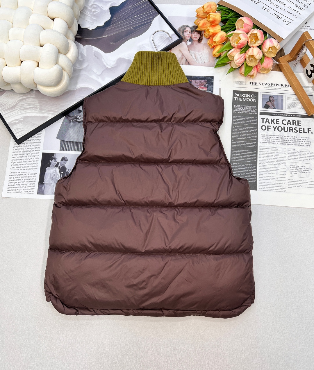 🆕Celine2025新款螺纹立领撞色棉服马甲，定制YB防风防水尼龙材质，羽绒棉填充内里，整件轻盈保暖，