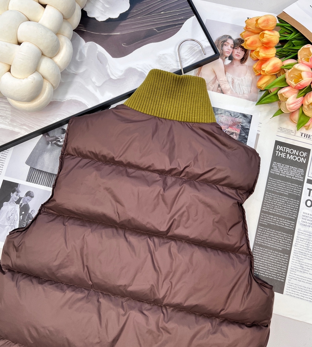 🆕Celine2025新款螺纹立领撞色棉服马甲，定制YB防风防水尼龙材质，羽绒棉填充内里，整件轻盈保暖，