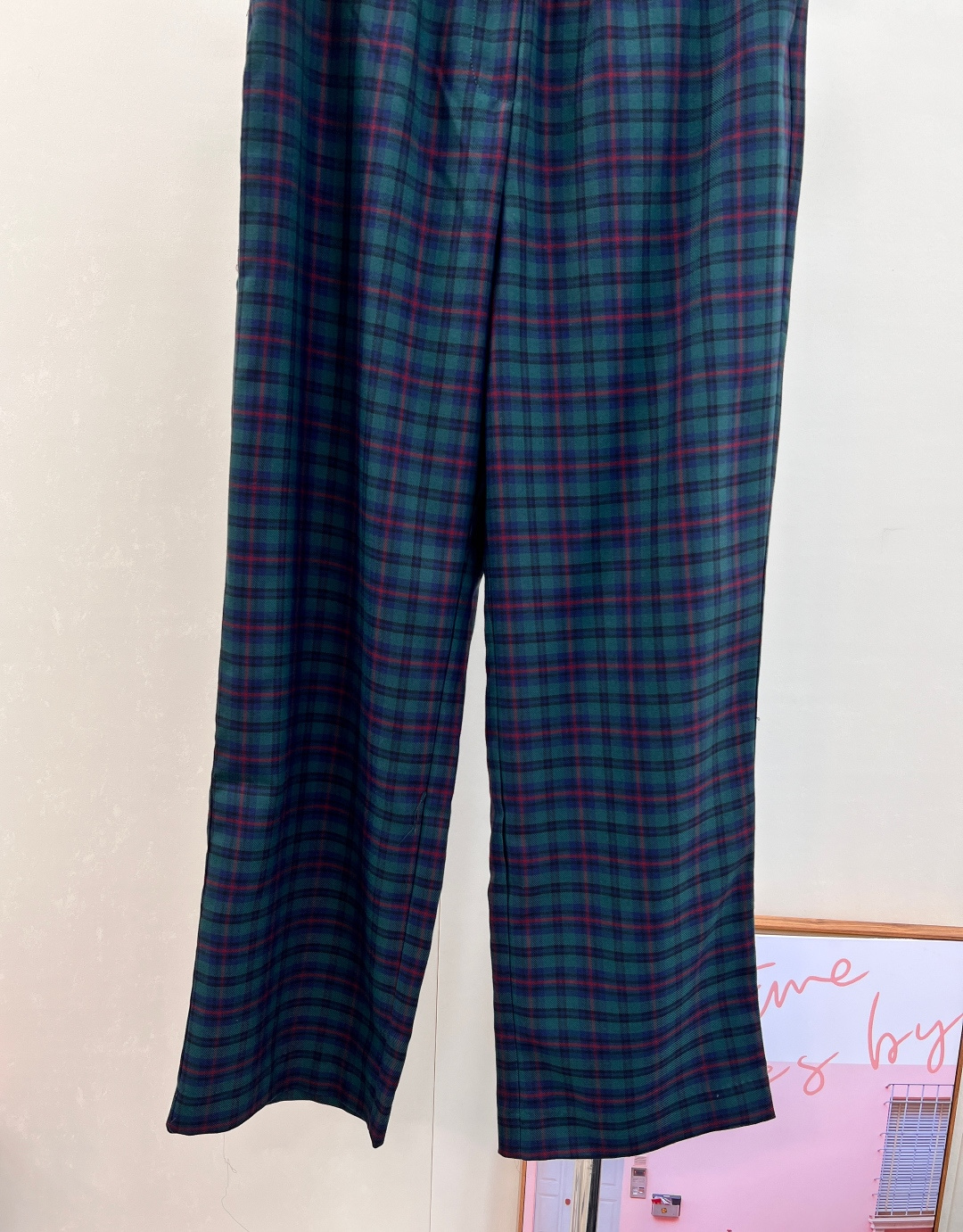 🆕MiuMiu25Fw早秋新款 复古格纹羊毛长裤丨⚠独家yb开发！高版出品！羊毛精纺面料挺括有型，深绿与