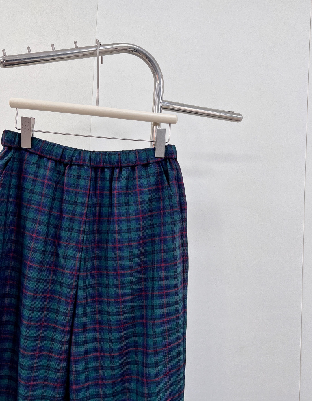 🆕MiuMiu25Fw早秋新款 复古格纹羊毛长裤丨⚠独家yb开发！高版出品！羊毛精纺面料挺括有型，深绿与