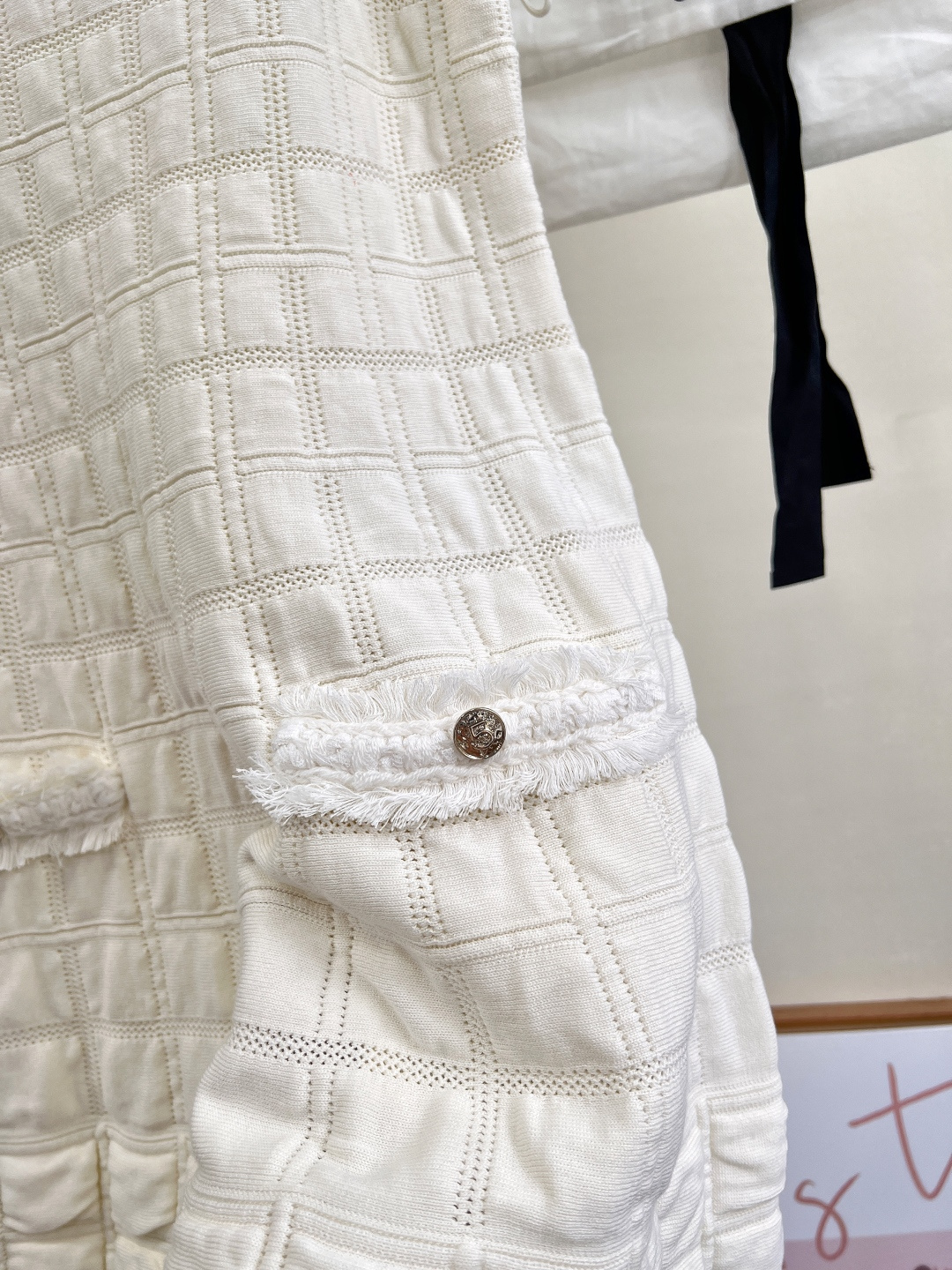 🆕Chanel25B高级手工坊系列新款白色毛毛格子吊带背心连衣裙丨⚠独家yb开发！高版出品！甄选细腻面料