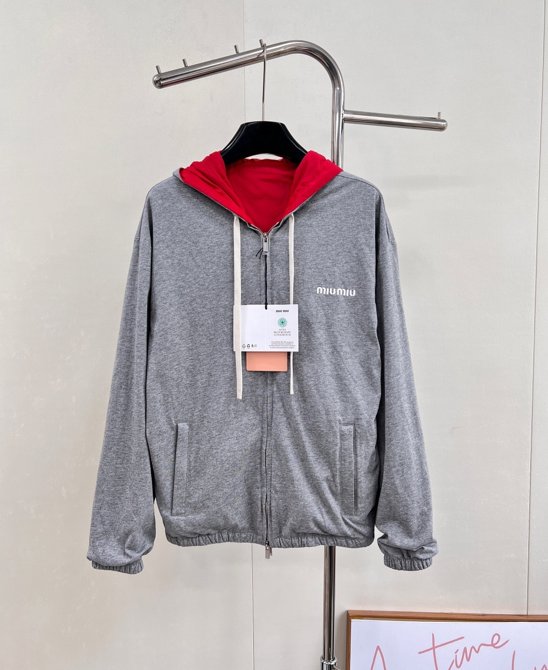 🆕Miumiu 25fW秋冬新款撞色双面穿宽松拉链卫衣外套丨⚠独家yb开发!高版出品!Oversize宽