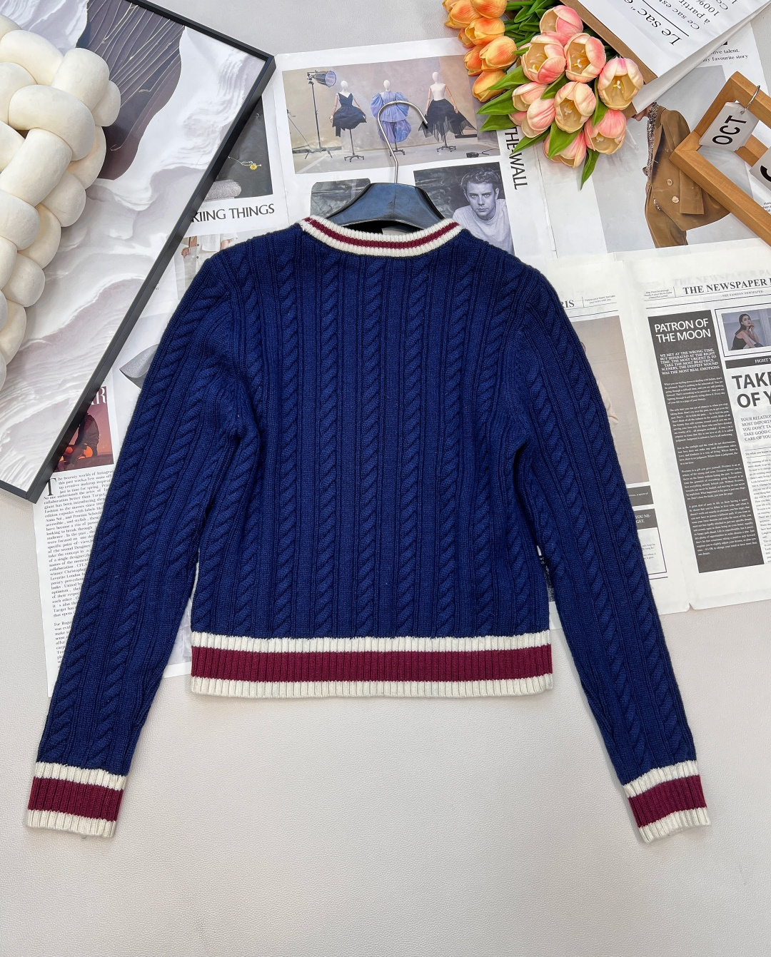 🆕Chanel新款圆领麻花撞色针织套头毛衣，定制YB羊绒纱线织造，质感光泽，柔软亲肤，圆领套头毛衣剪裁，