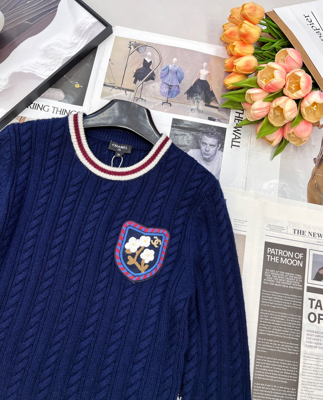 🆕Chanel新款圆领麻花撞色针织套头毛衣，定制YB羊绒纱线织造，质感光泽，柔软亲肤，圆领套头毛衣剪裁，