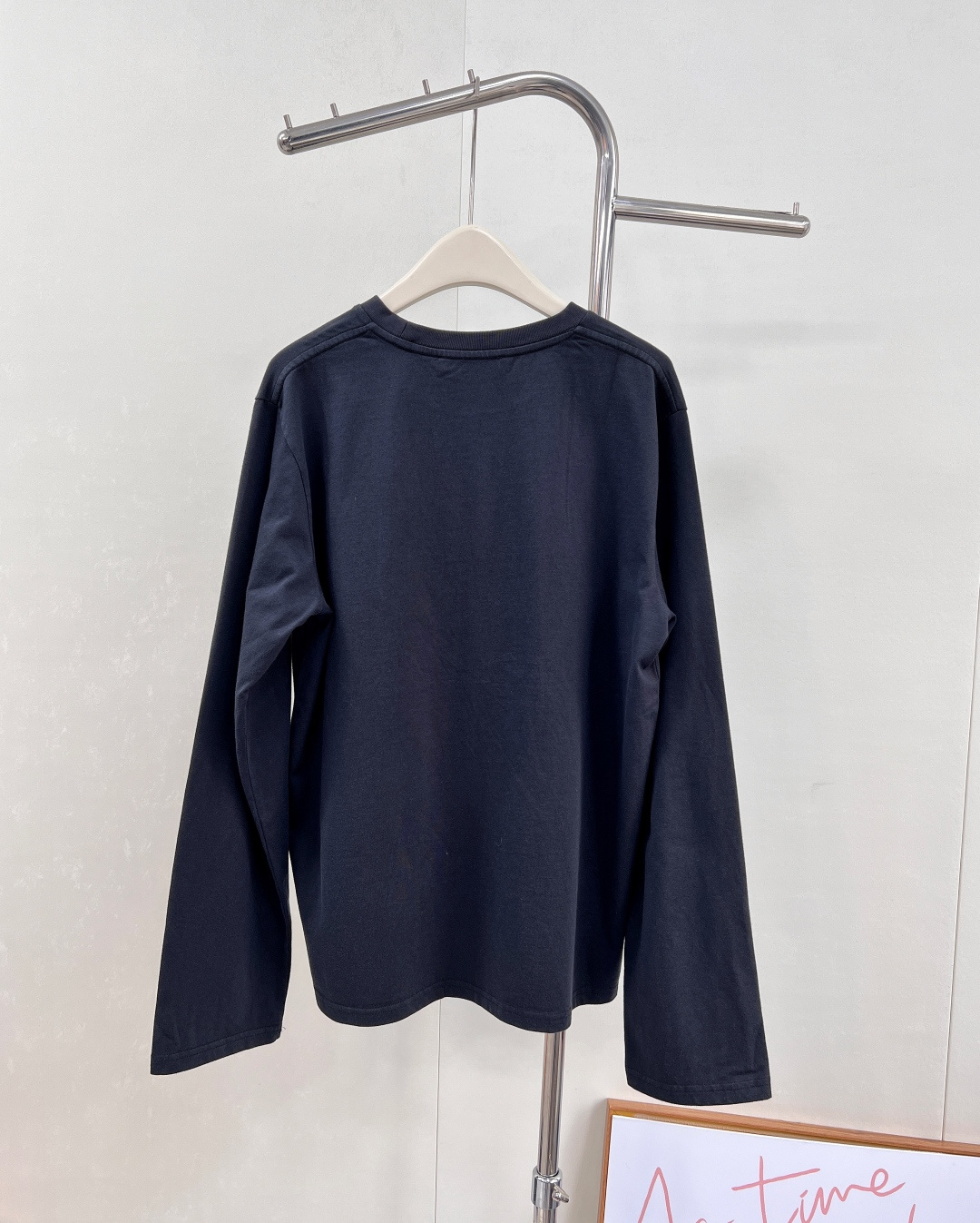 🆕Acne Studios早秋新款徽标玫瑰印花休闲圆领长袖T恤，白色纯棉做旧玫瑰长袖上衣，娇艳玫瑰印花，