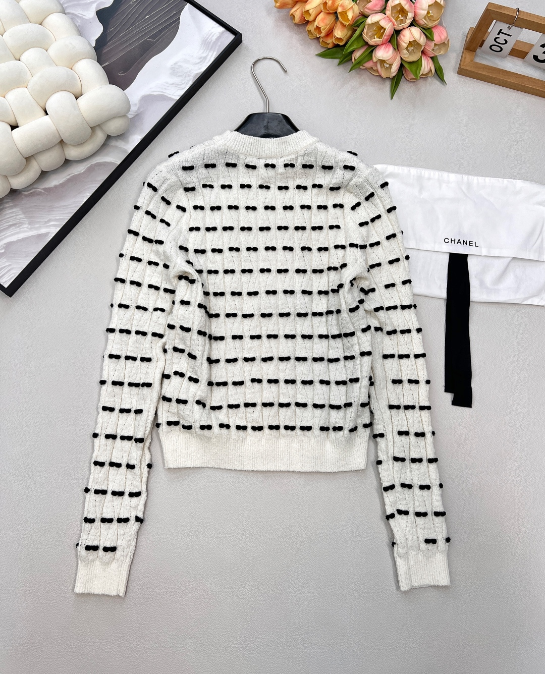🆕Chanel25S高级手工坊系列新款蝴蝶结圆领长袖针织上衣丨⚠独家yb开发！高版出品！甄选柔糯且挺括的