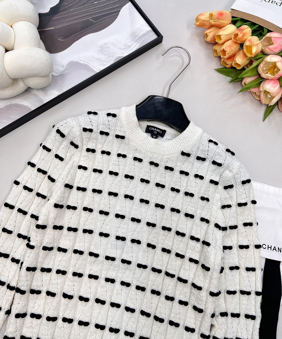 🆕Chanel25S高级手工坊系列新款蝴蝶结圆领长袖针织上衣丨⚠独家yb开发！高版出品！甄选柔糯且挺括的