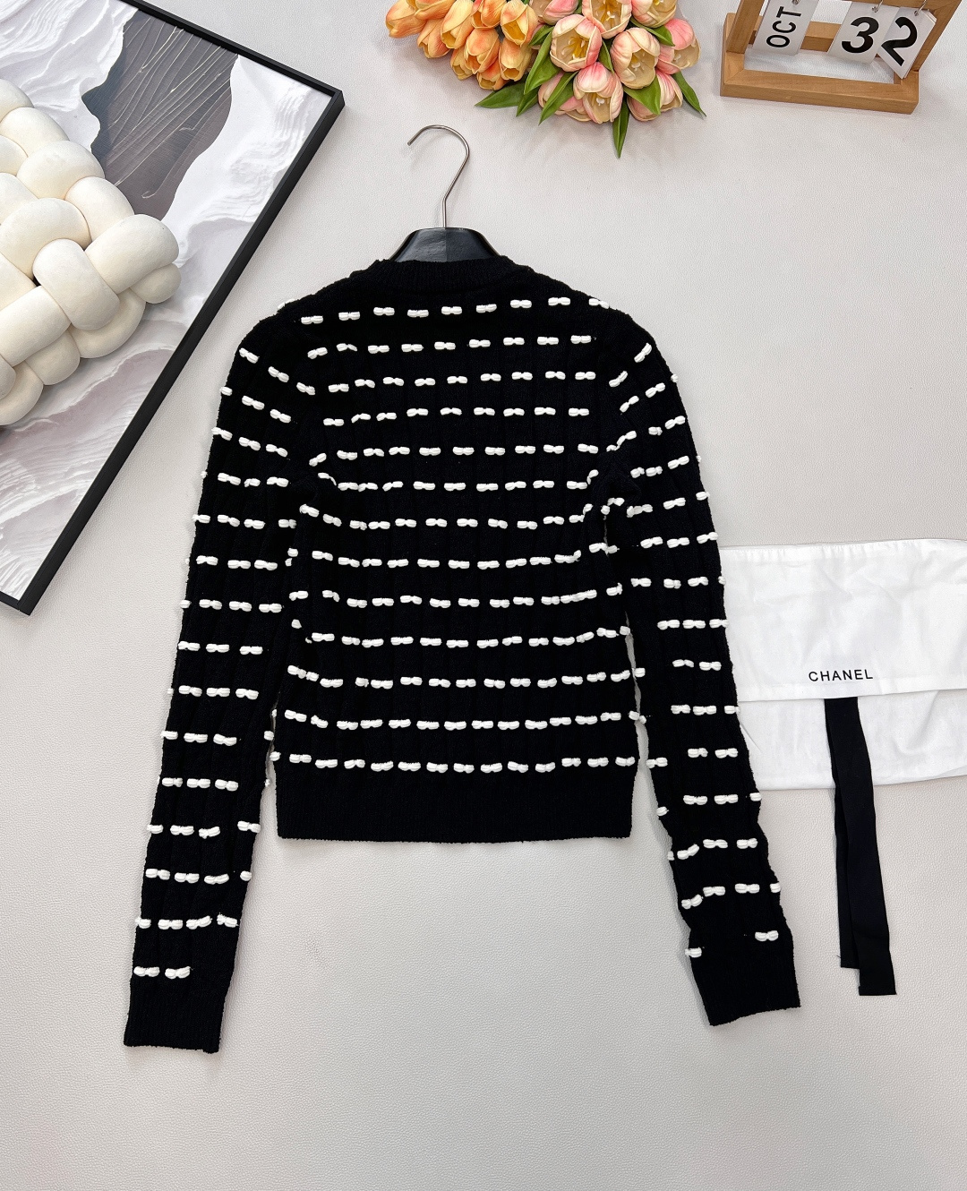 🆕Chanel25S高级手工坊系列新款蝴蝶结圆领长袖针织上衣丨⚠独家yb开发！高版出品！甄选柔糯且挺括的