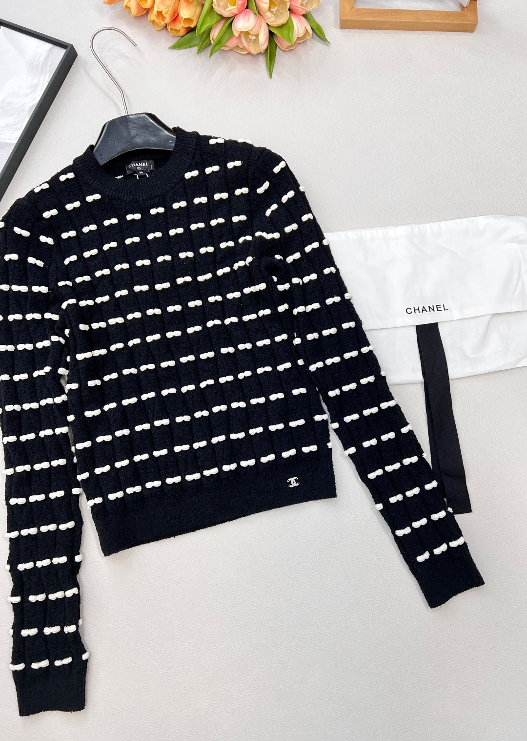 🆕Chanel25S高级手工坊系列新款蝴蝶结圆领长袖针织上衣丨⚠独家yb开发！高版出品！甄选柔糯且挺括的