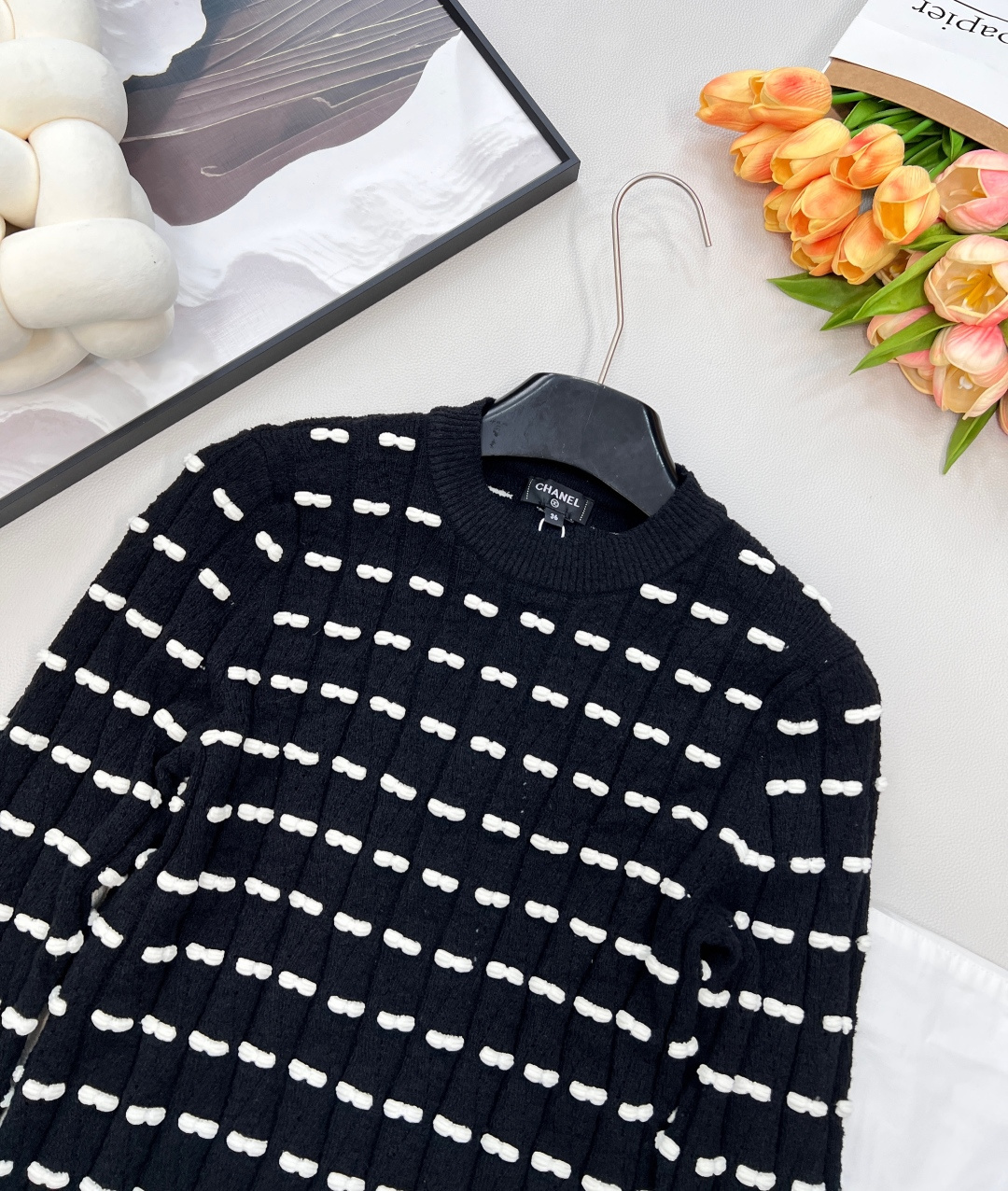 🆕Chanel25S高级手工坊系列新款蝴蝶结圆领长袖针织上衣丨⚠独家yb开发！高版出品！甄选柔糯且挺括的