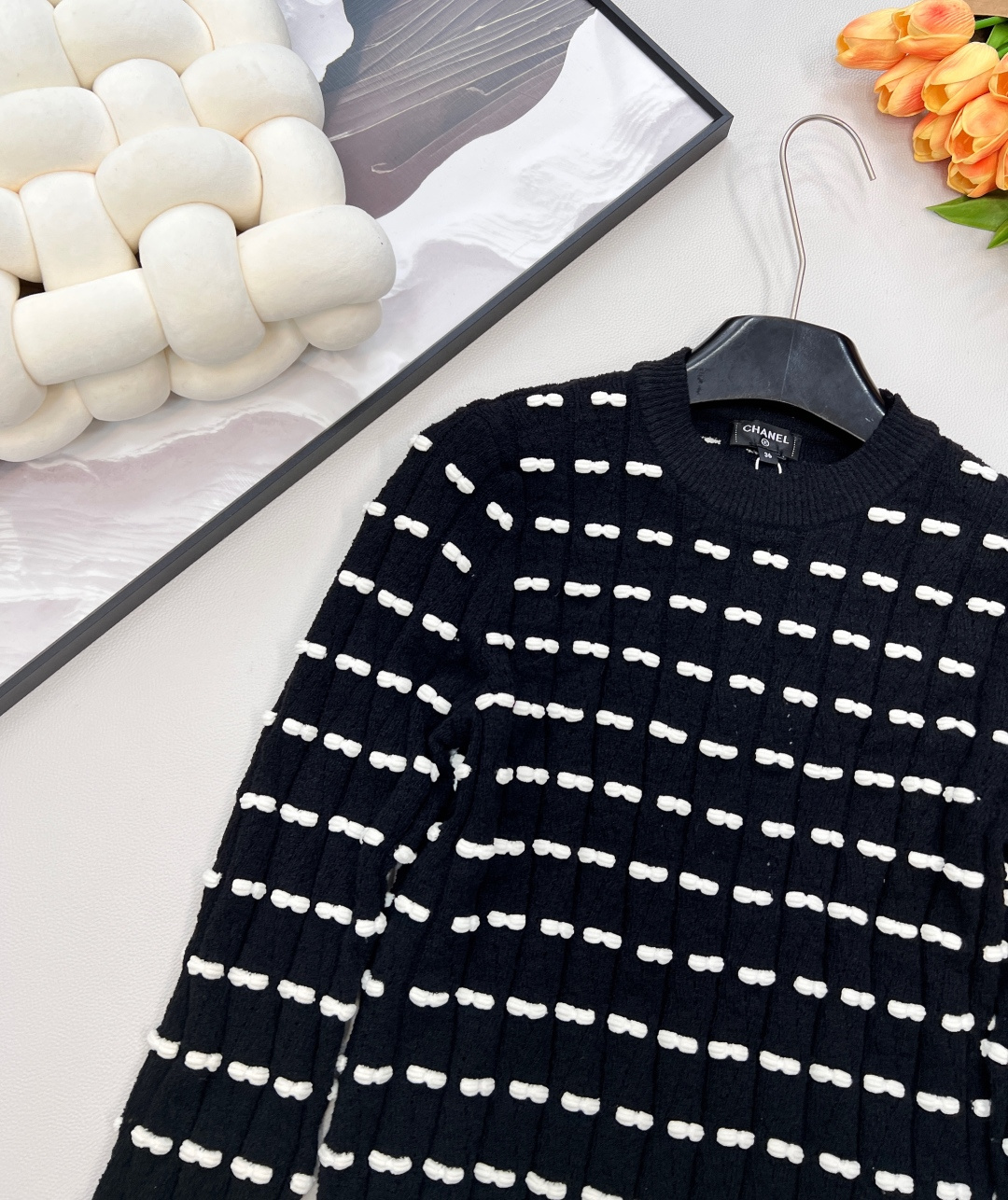 🆕Chanel25S高级手工坊系列新款蝴蝶结圆领长袖针织上衣丨⚠独家yb开发！高版出品！甄选柔糯且挺括的