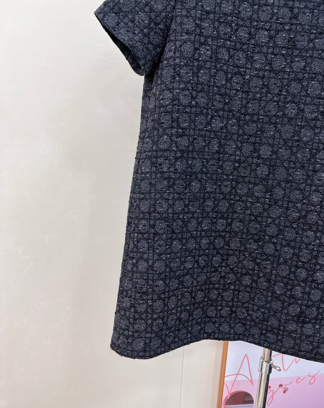 🆕Dior新款提花藤格纹短袖连衣裙，定制YB进口棉毛提花材质，质感高级，品相十足，圆领短袖连衣裙裁剪，袖