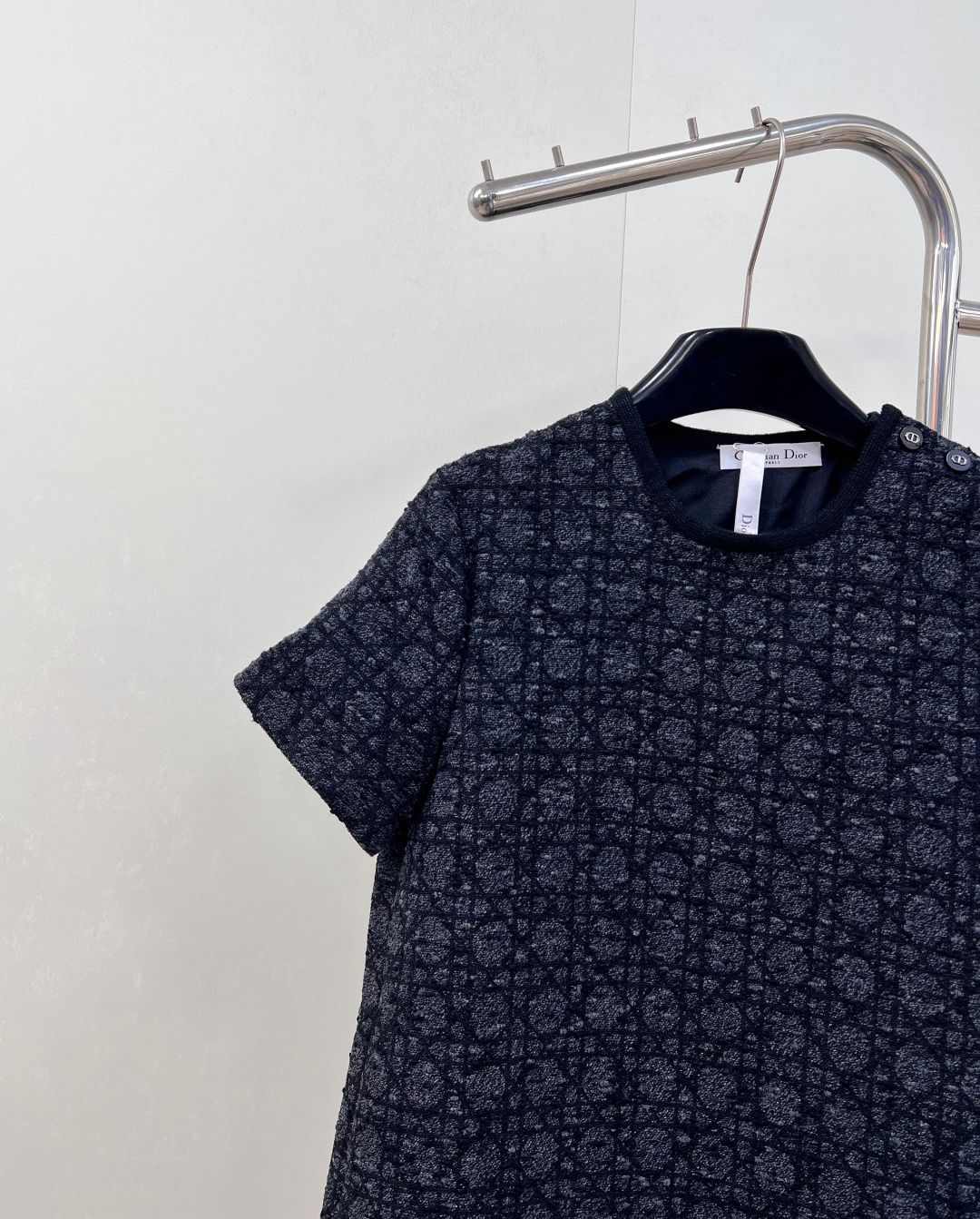 🆕Dior新款提花藤格纹短袖连衣裙，定制YB进口棉毛提花材质，质感高级，品相十足，圆领短袖连衣裙裁剪，袖
