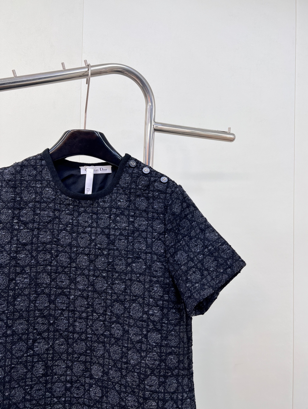🆕Dior新款提花藤格纹短袖连衣裙，定制YB进口棉毛提花材质，质感高级，品相十足，圆领短袖连衣裙裁剪，袖