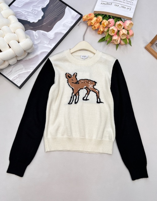 Chanel Color Block Deer Wool Knit Sweater - Casual Chic, Designer Fashion 1 Chanel Color Block Deer Wool Knit Sweater - Casual Chic, Designer Fashion