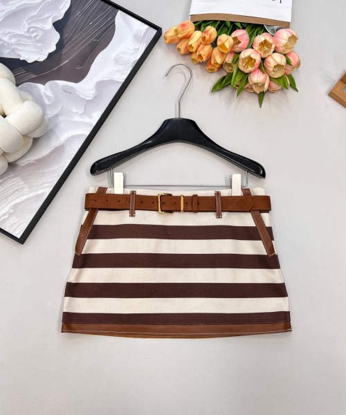 Miu Miu Striped Mini Skirt with Belt - Retro Workwear Style 7 Miu Miu Striped Mini Skirt with Belt - Retro Workwear Style